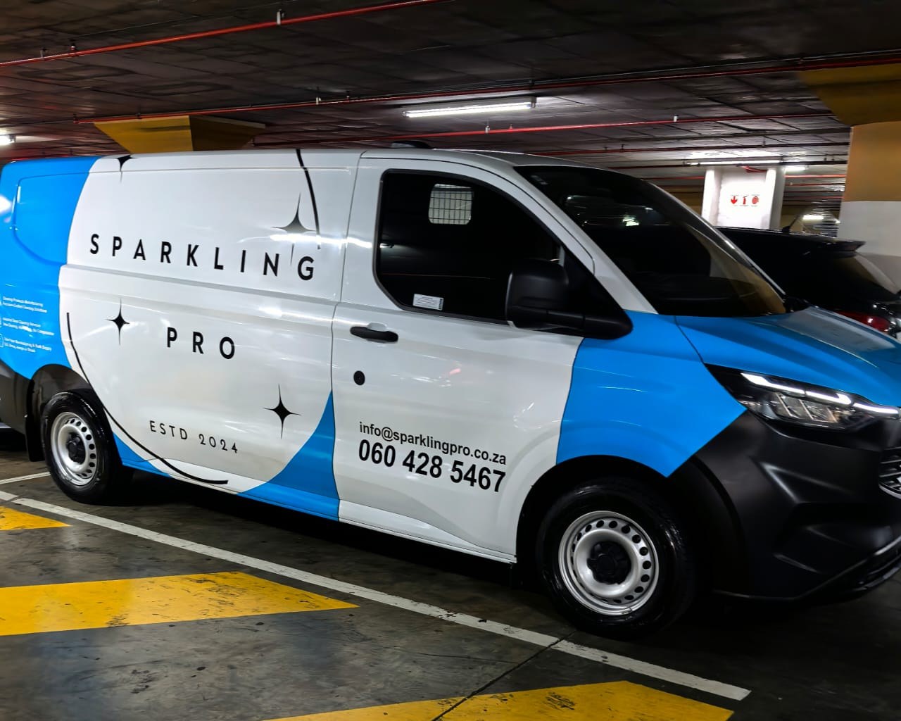 Sparkling Pro branded delivery van